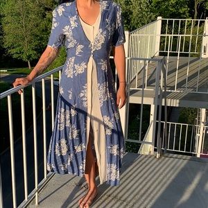 Light blue and white dress!